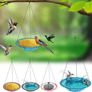 Best Seller Hanging Bird Feeder Tray – Outdoor Garden & Balcony Bird Feeding Dish with Iron Chain