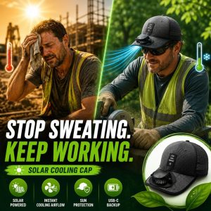 🌞Solar Rechargeable Peaked Cap🧢 Hands-Free Shade & Airflow for Hot Days