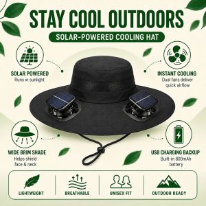🌞Solar Rechargeable Peaked Hat🧢 Hands-Free Shade & Airflow for Hot Days