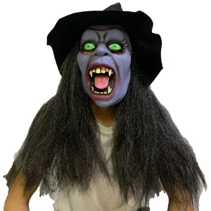 🔥 Hot-Selling Halloween Haunted House Latex Mask – Creepy Dark Witch Costume Prop